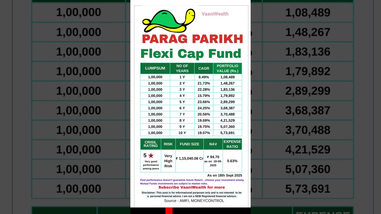 Parag Parikh Fund | Mutual Funds to invest in 2025 | Lumpsum | Highest CAGR #mutualfunds #investment