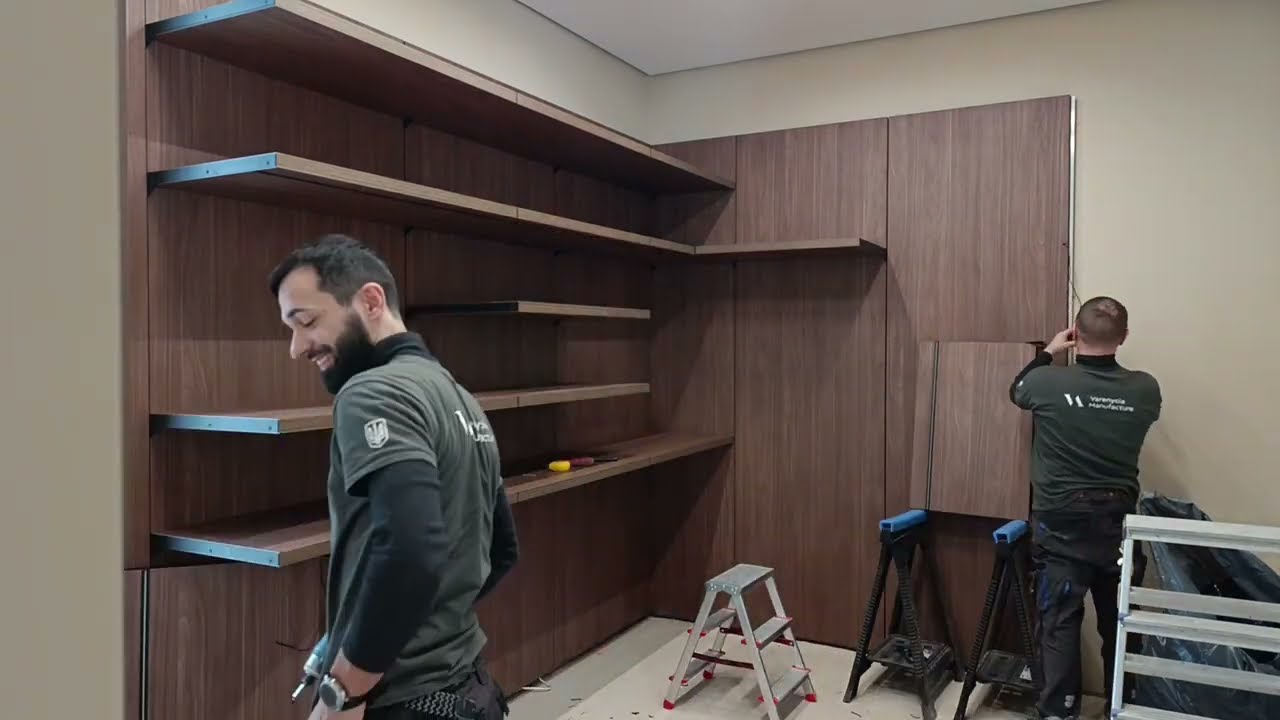 Shelves installation.