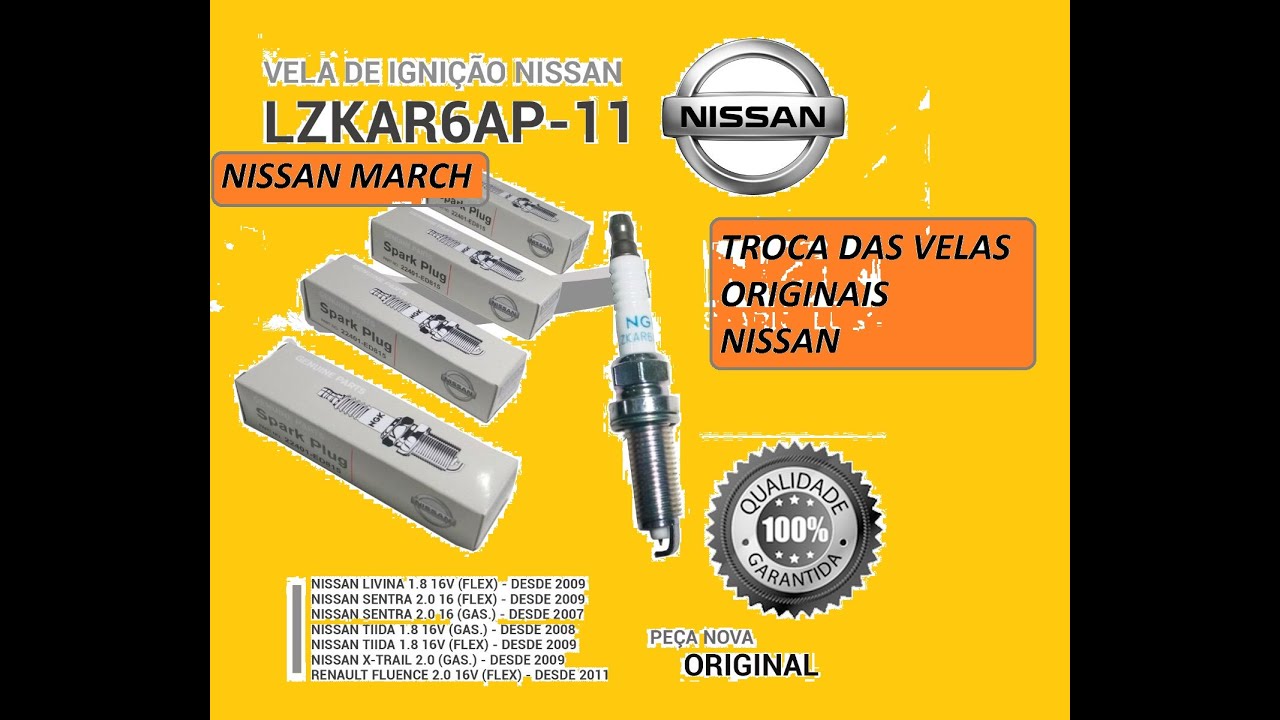 NISSAN MARCH 1 6   TROCA DAS VELAS E VEDA&Ccedil;&Atilde;O DA ADMISS&Atilde;O   GRAU DE DIFICULDADE M&Eacute;DIA