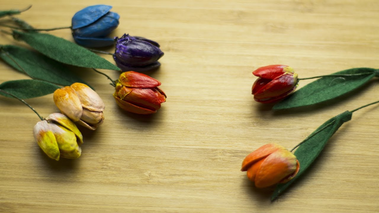 TULIPANI con i GUSCI dei PISTACCHI 🌷