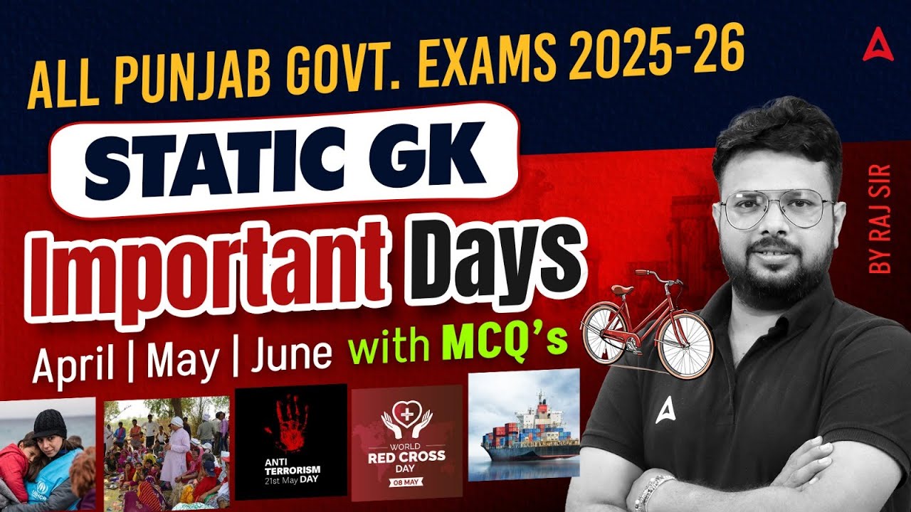 Punjab Govt Exams Preparation 2025-26 | Important Days And Dates MCQs | Static Gk By Raj Sir