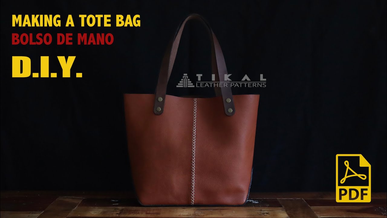 Making a Leather Tote Bag - PDF pattern available.