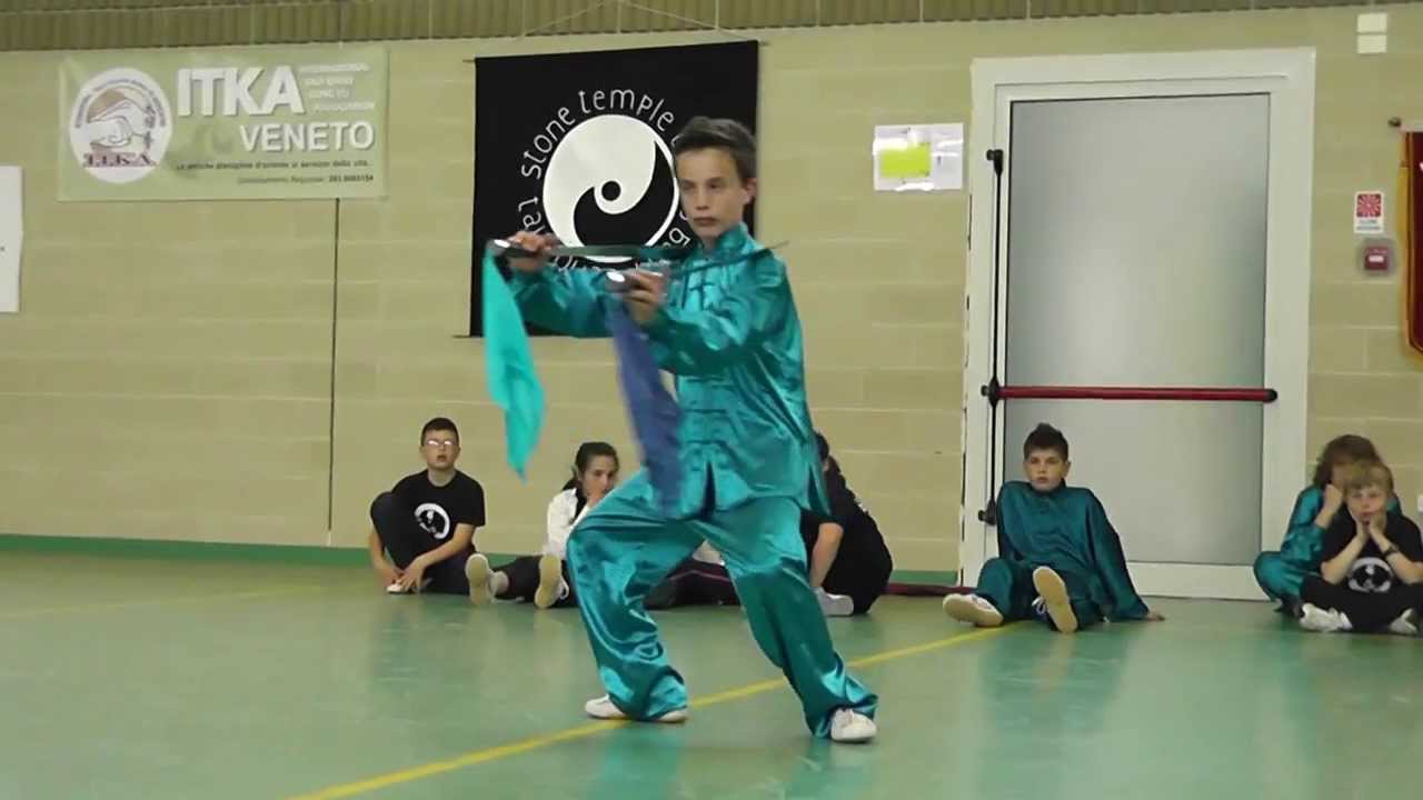 Chen Style Taiji Double Broadsword / Saber (Shuang Dao 双刀) performed by Elia Moretton (12 Years Old)