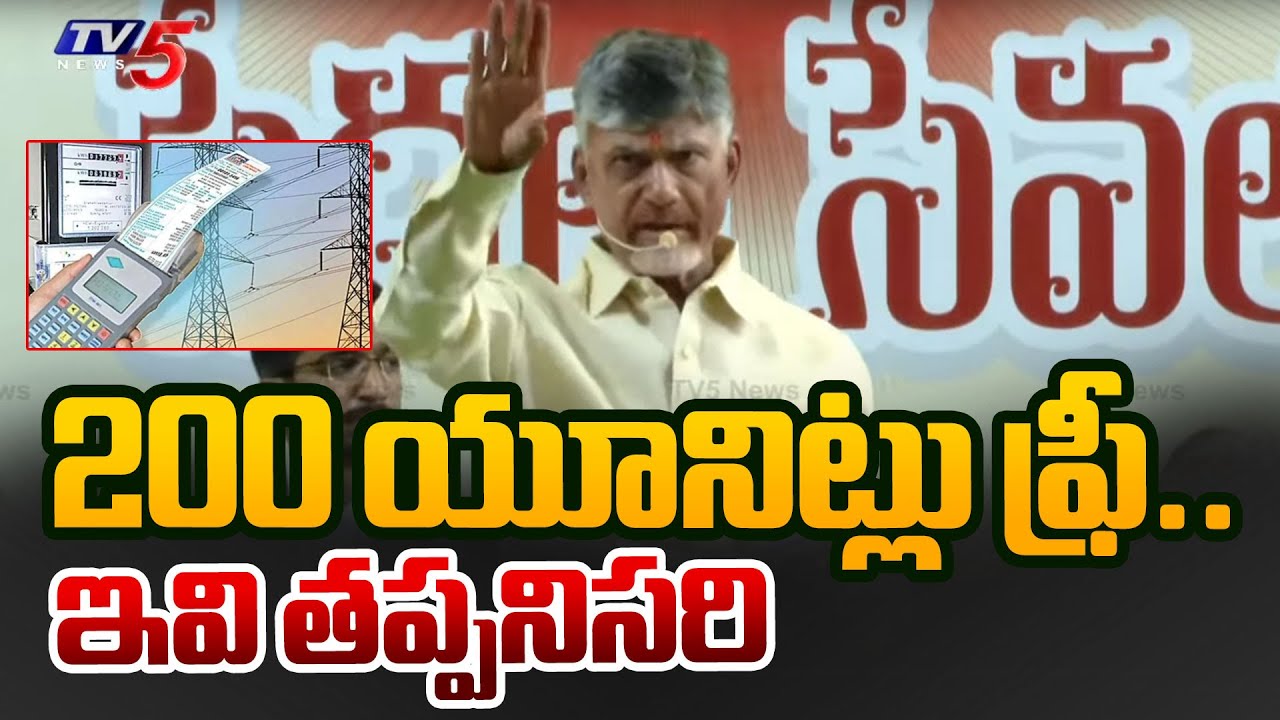 AP CM Chandrababu Interesting Announcement On Free Electricity - 200 Units | Super Six | TV5 News