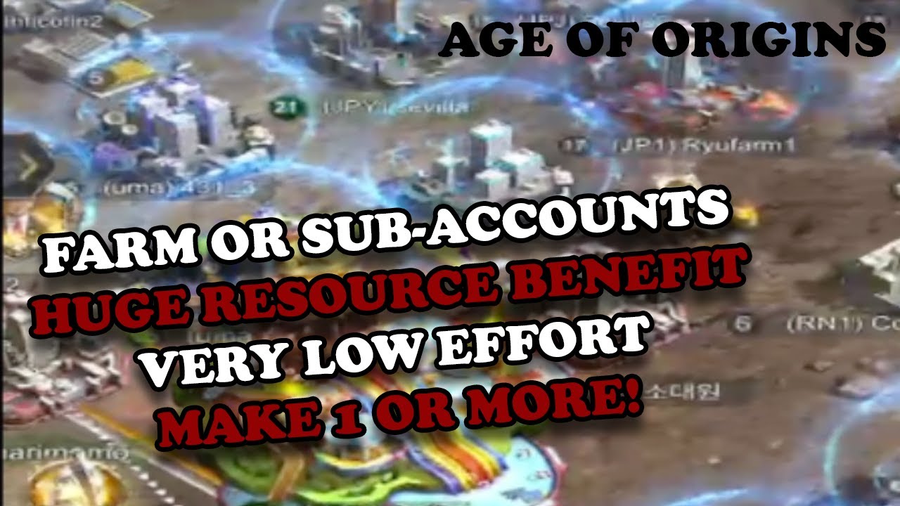 Farm or sub-accounts in Age of Origins