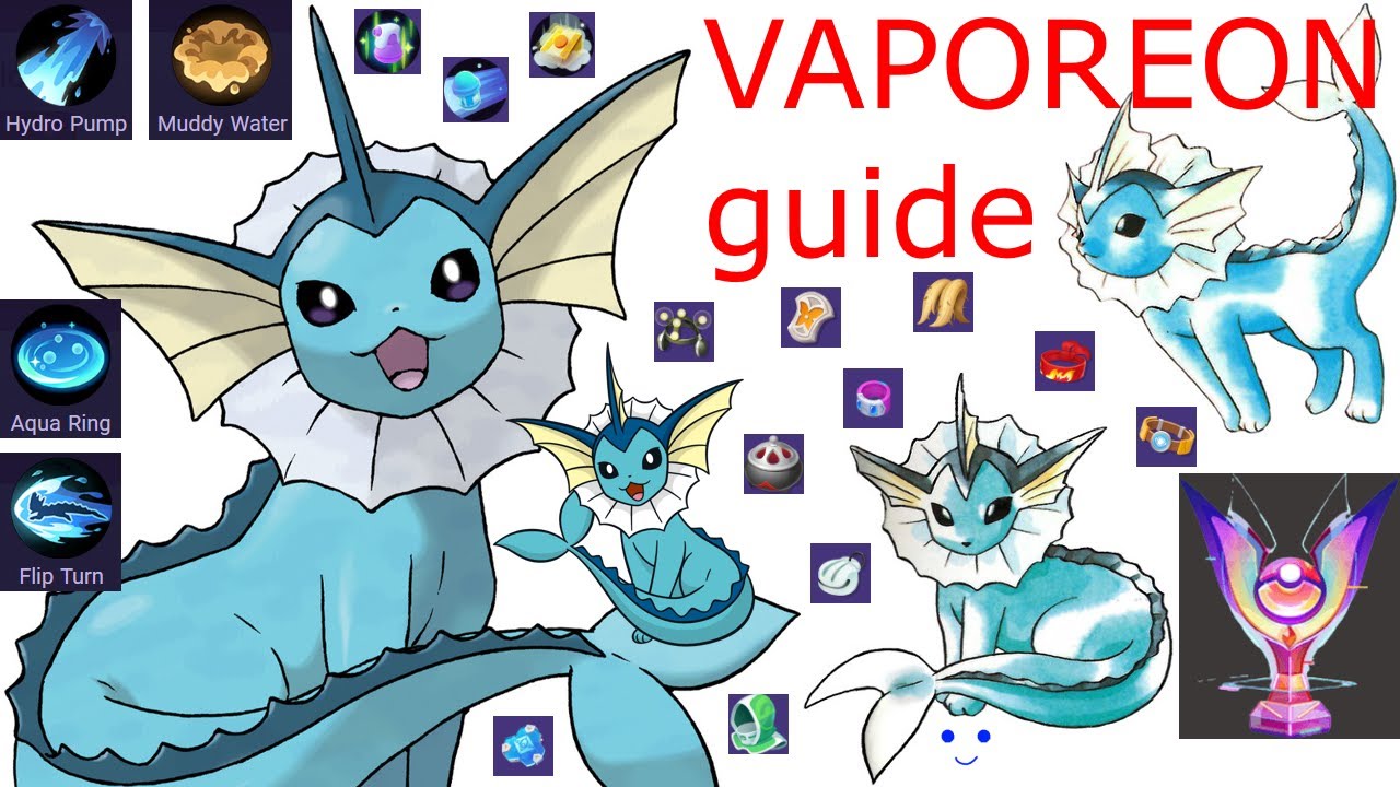 How to play VAPOREON in Pokemon Unite! COMPLETE GUIDE - The NEWEST Defender!