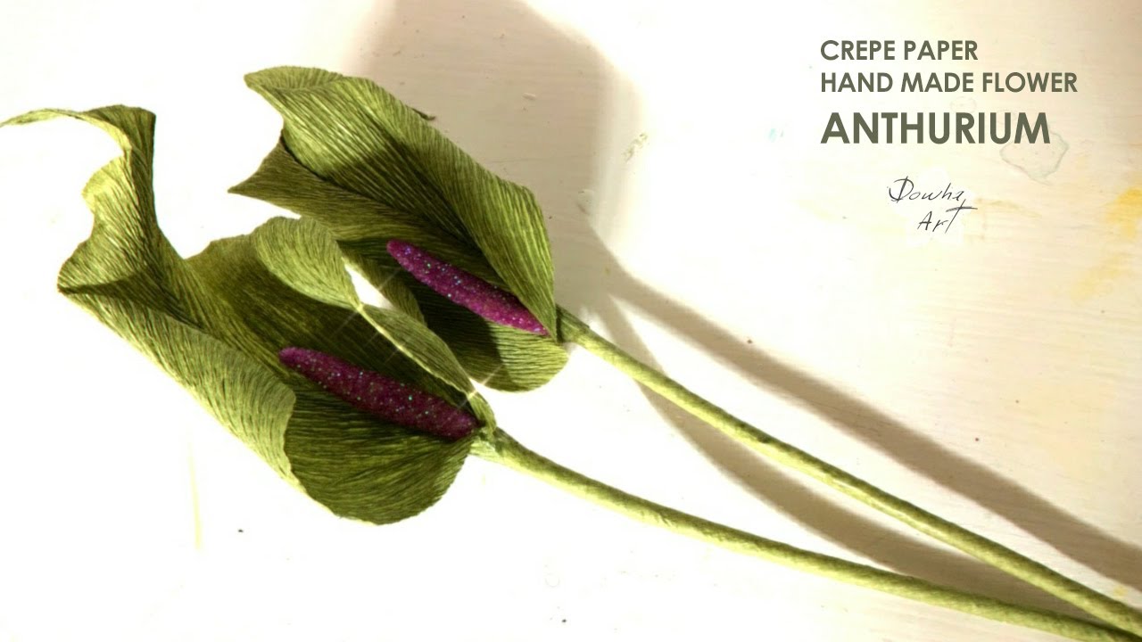 Crepe paper💐 / Hand made flower / anthurium