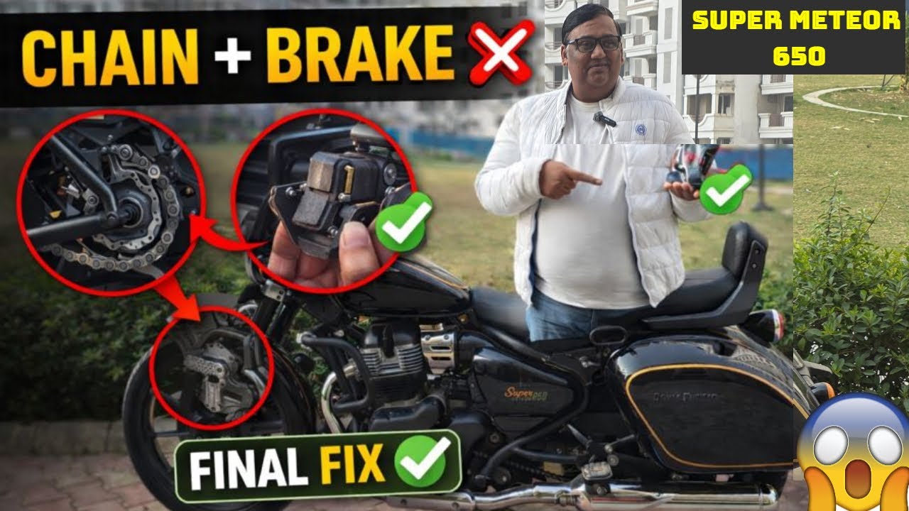 Royal Enfield Super Meteor 650 ALERT 🚨 Chain Sprocket & Rear Brake Issue | FINALLY SOLVED | Vlog 788