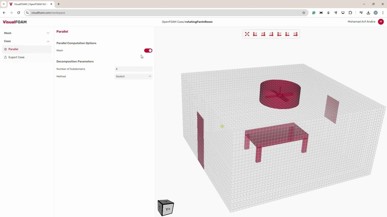 VisualFOAM Tutorial #2 - Mesh Generation of Room with Rotating Fan using snappyHexMesh