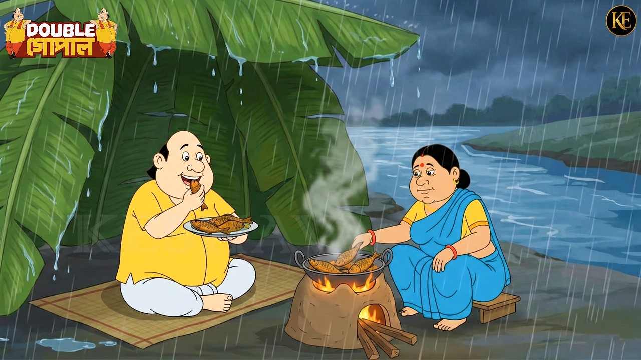 নদীর ধারে বৃষ্টি উপভোগ করুন! গোপাল ভাড় এবং তার স্ত্রী মাছের পার্টি করছেন| Gopal Bhar | New