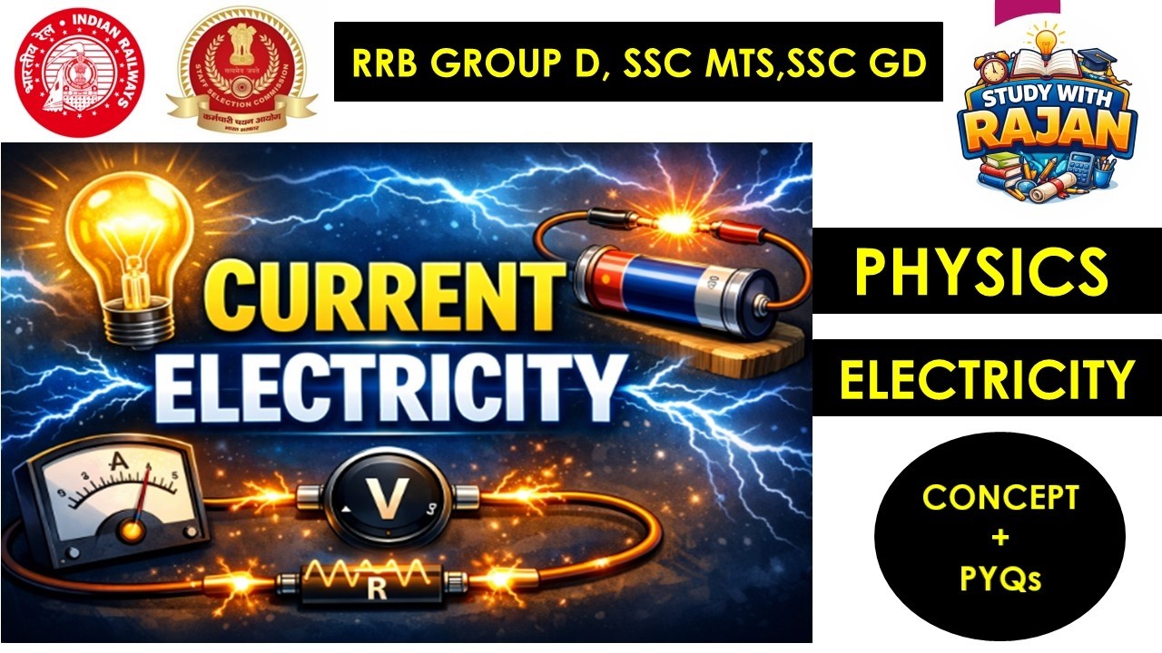 ELECTRICITY FOR RRB GROUP D, SSC MTS, SSC GD | PHYSICS | PREVIOUS YEAR QUESTIONS
