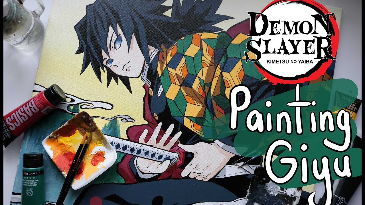 💮Demon Slayer Giyu! Acrylic Painting Speedpaint!💮