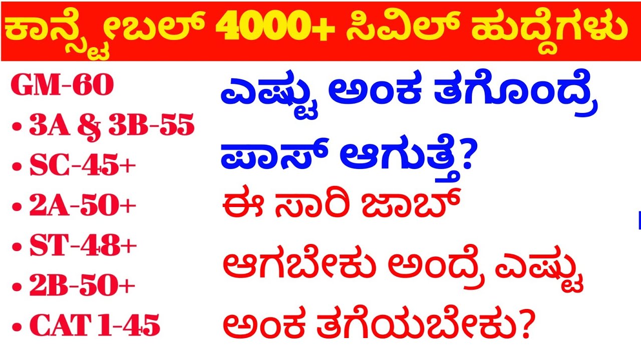 ಸಿವಿಲ್ ಕಾನ್ಸ್ಟೇಬಲ್ ಎಕ್ಸಾಮ್ ಎಷ್ಟು ಅಂಕ ಬಂದ್ರೆ safe 💥/ relaxation/police constable physical date#police