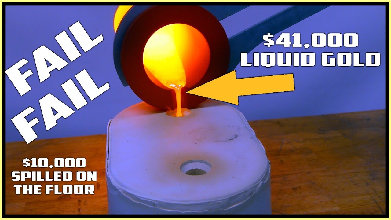 $41,000 Gold Bar casting went wrong! $12,000 boil over!