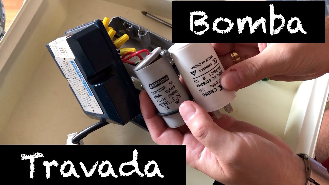 Como trocar capacitor motor elétrico ou bomba periférica ICS 50 AB não da partida ou travada