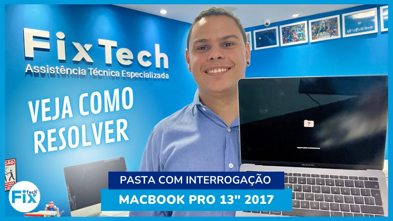 MacBook Pro 2017 não reconhece o SSD | Defeito da pasta com interrogação
