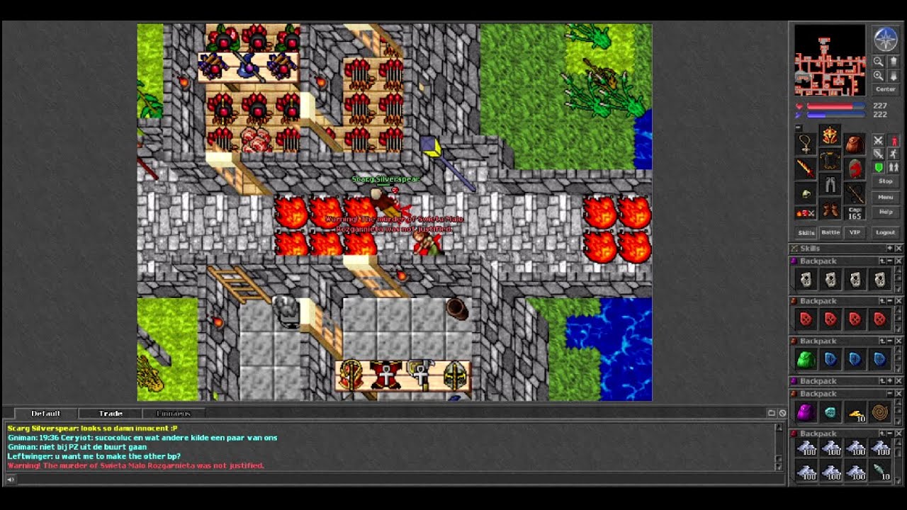 Old Tibia - MS 30 Mass Pking Until Death GOOD LOOT (Isara 2004 7.21)