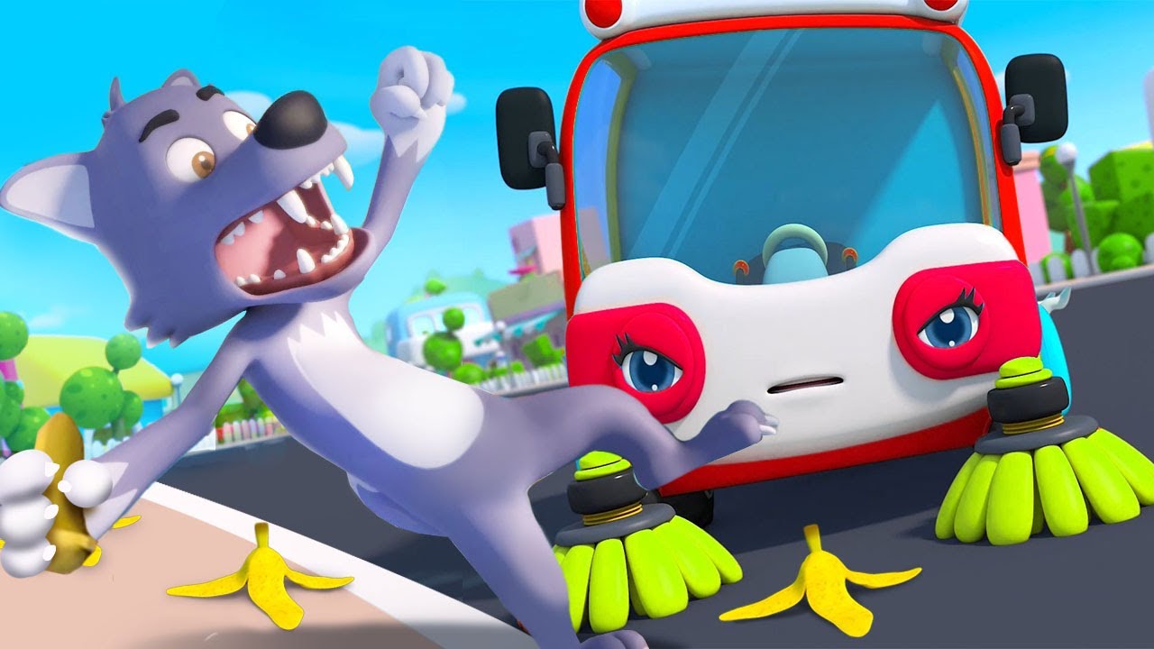 Big Bad Wolf and Street Sweeper | Cars for Kids | Nursery Rhymes | Kids Songs | BabyBus