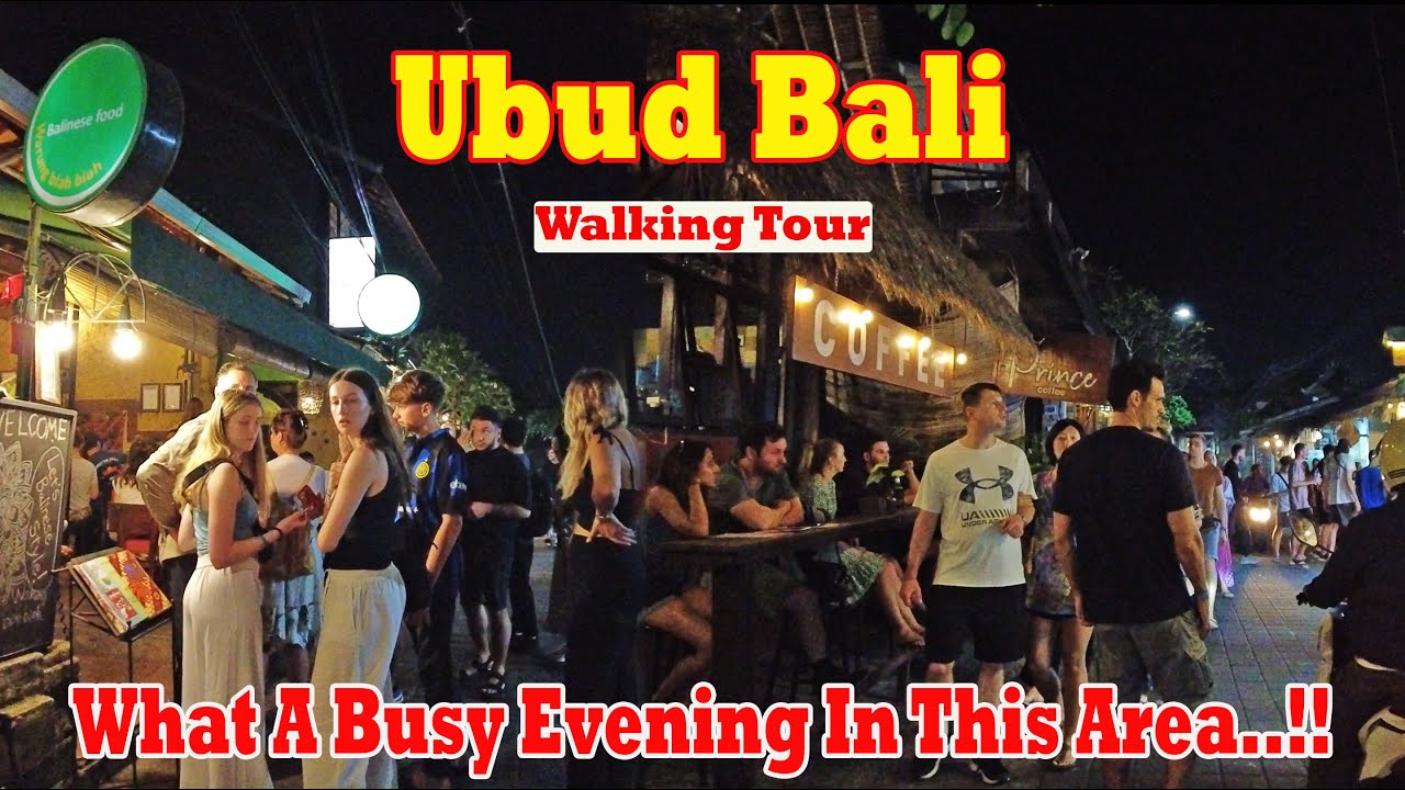 What A Busy Evening In This Area..!!! Lets Walk Around Jl. Goutama In Ubud Bali..!!