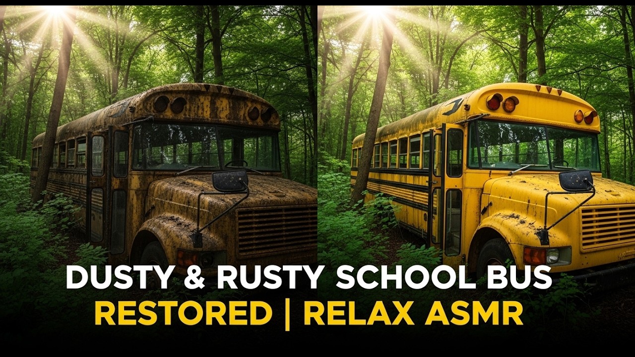 “Abandoned School Bus Full Restoration – Relaxing
