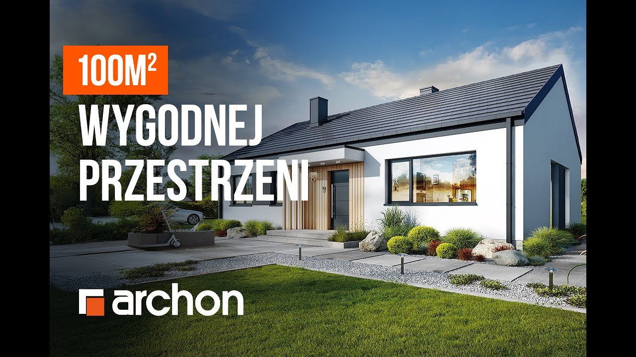 Dom w kruszczykach 20 (E) OZE – 100m2 wygodnej przestrzeni. Dom parterowy - ARCHON+ Projekty Domów