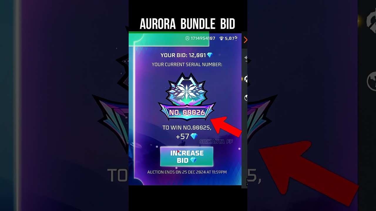 Aurora Bundle Bid 🔥 Legendary Auction | How To Win Legendary Aurora Bundle #srikantaff