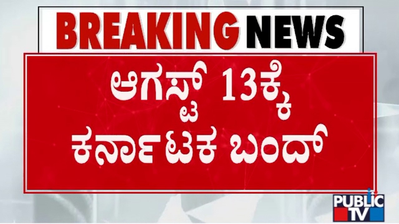 Kannada Outfits Call For Karnataka Bandh On August 13 | Public TV