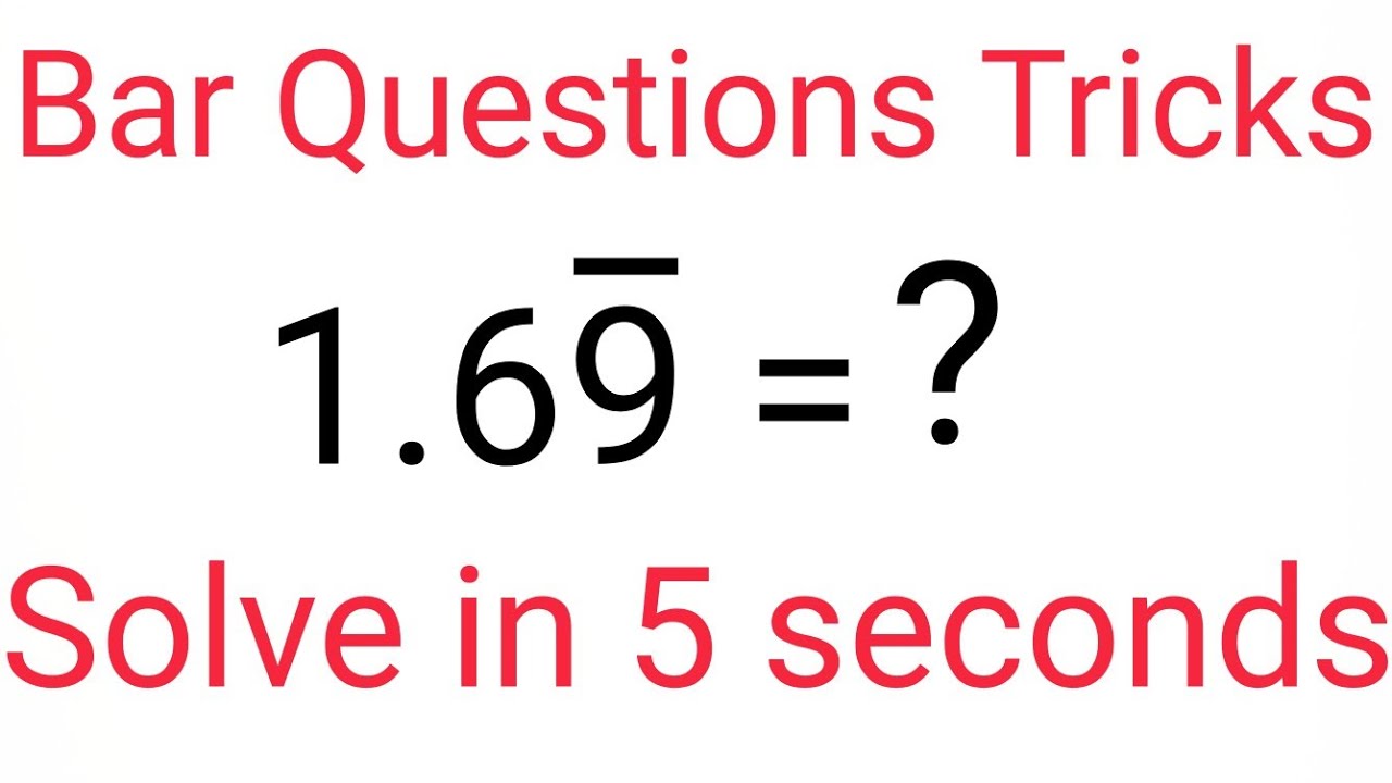 Shortcut to convert Recurring decimals to fractions in 2 seconds MAX!