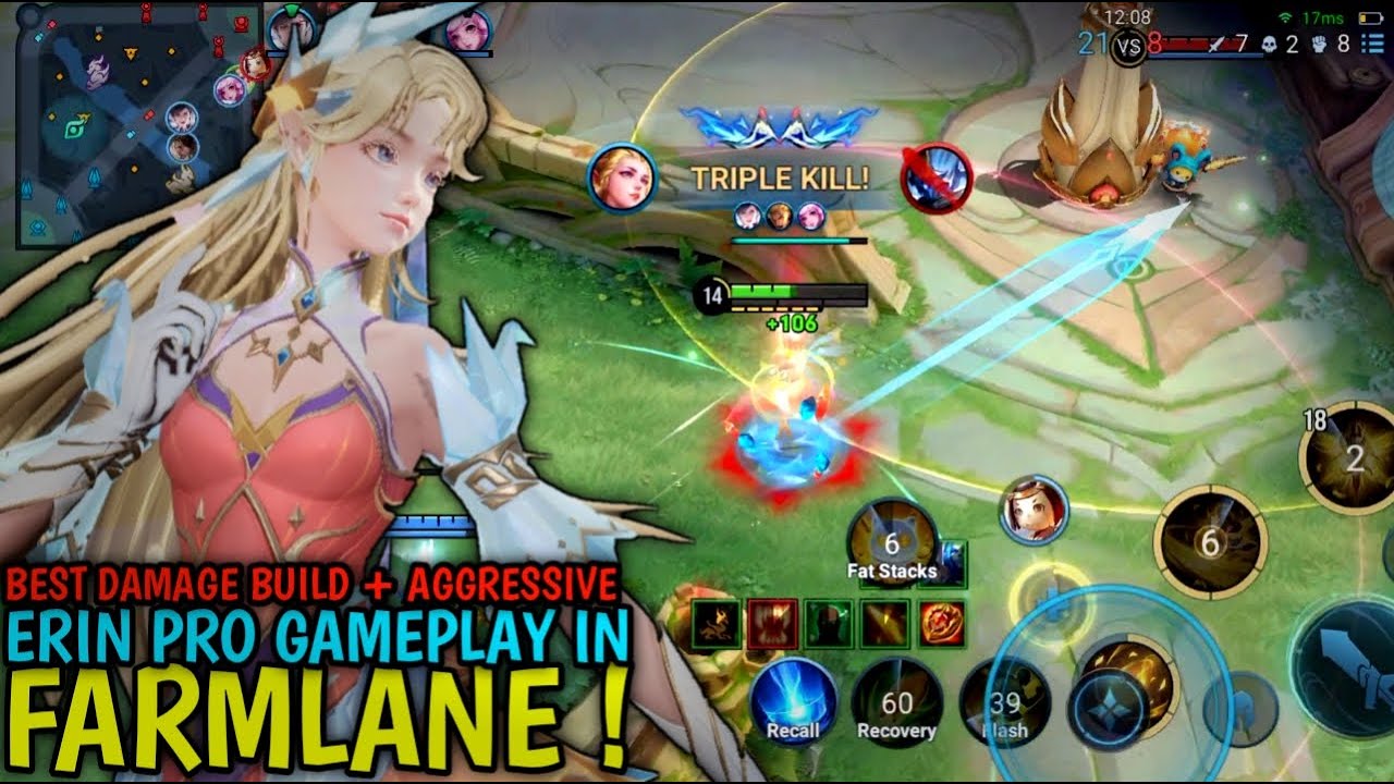 Honor Of Kings : Erin Aggressive & Pro Gameplay | Best Build & Tutorial Erin - HOK