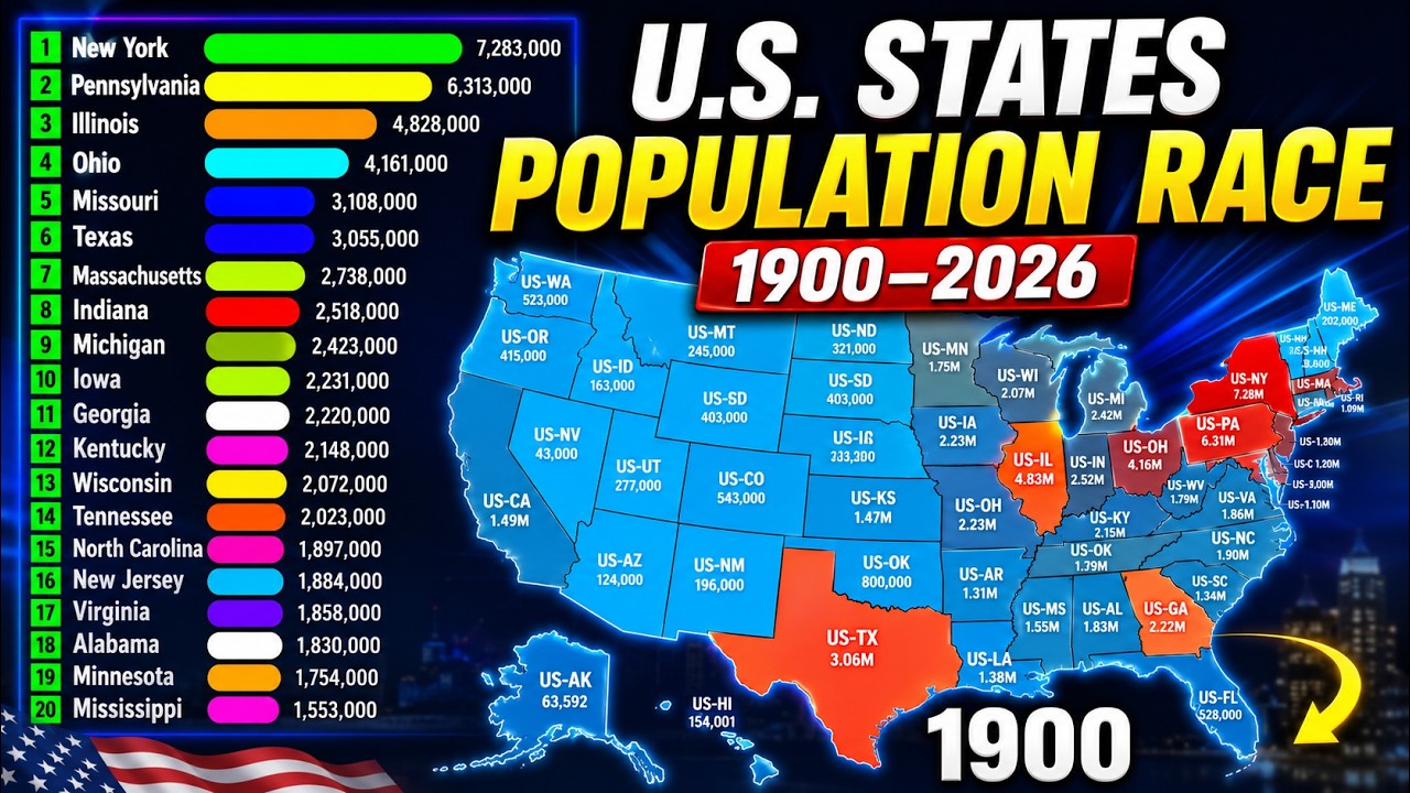How U.S. State Populations Changed | 1900&ndash;2026