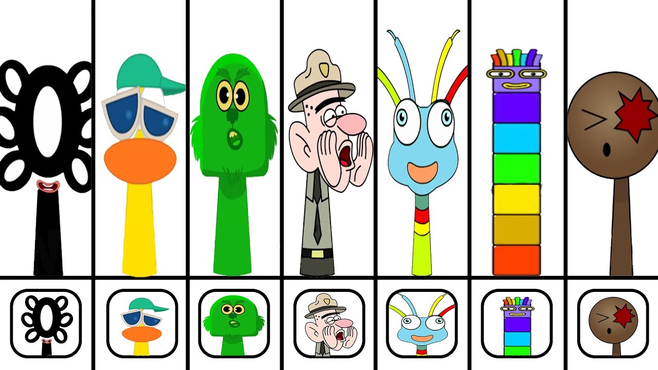 🔥 NEW Sprunki OCs Characters –  City Boy , Seven (from Numberlocks) , Green , Flik , Buddy