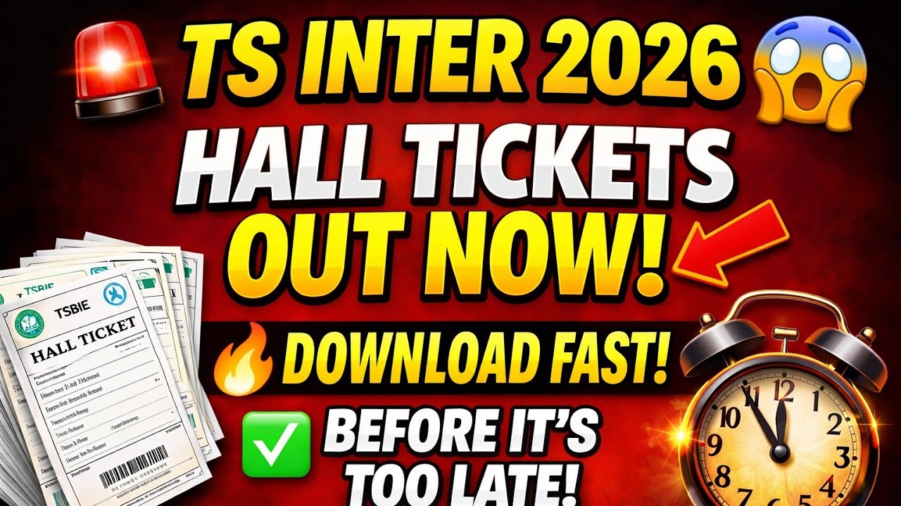 📢 Finally OUT! TS Inter 2026 Theory Hall Tickets Download Link Activated 🔥 #TSInter2026