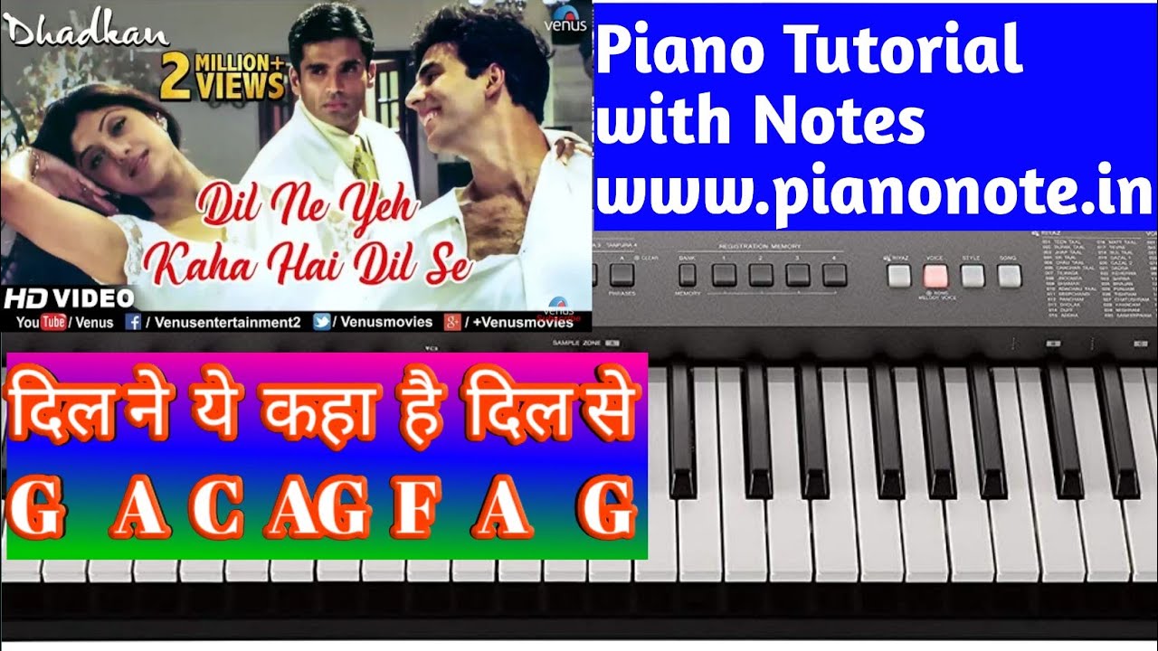 Dil Ne Yeh Kaha Hai Dil Se Piano Tutorial with Notes | Dhadkan | Julius Murmu Keyboard | Pjtl