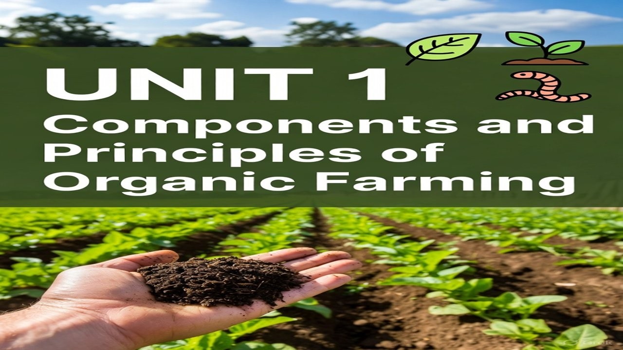 UNIT 1 Components and Principles of Organic Farming principle of organic farming B.Sc Ag II Semester
