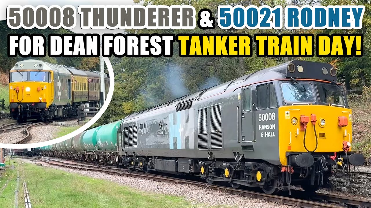 50008 'Thunderer' joins 50021 ‘Rodney’ for Dean Forest Railway Tanker Train Day! + GWR 9681 & MORE!