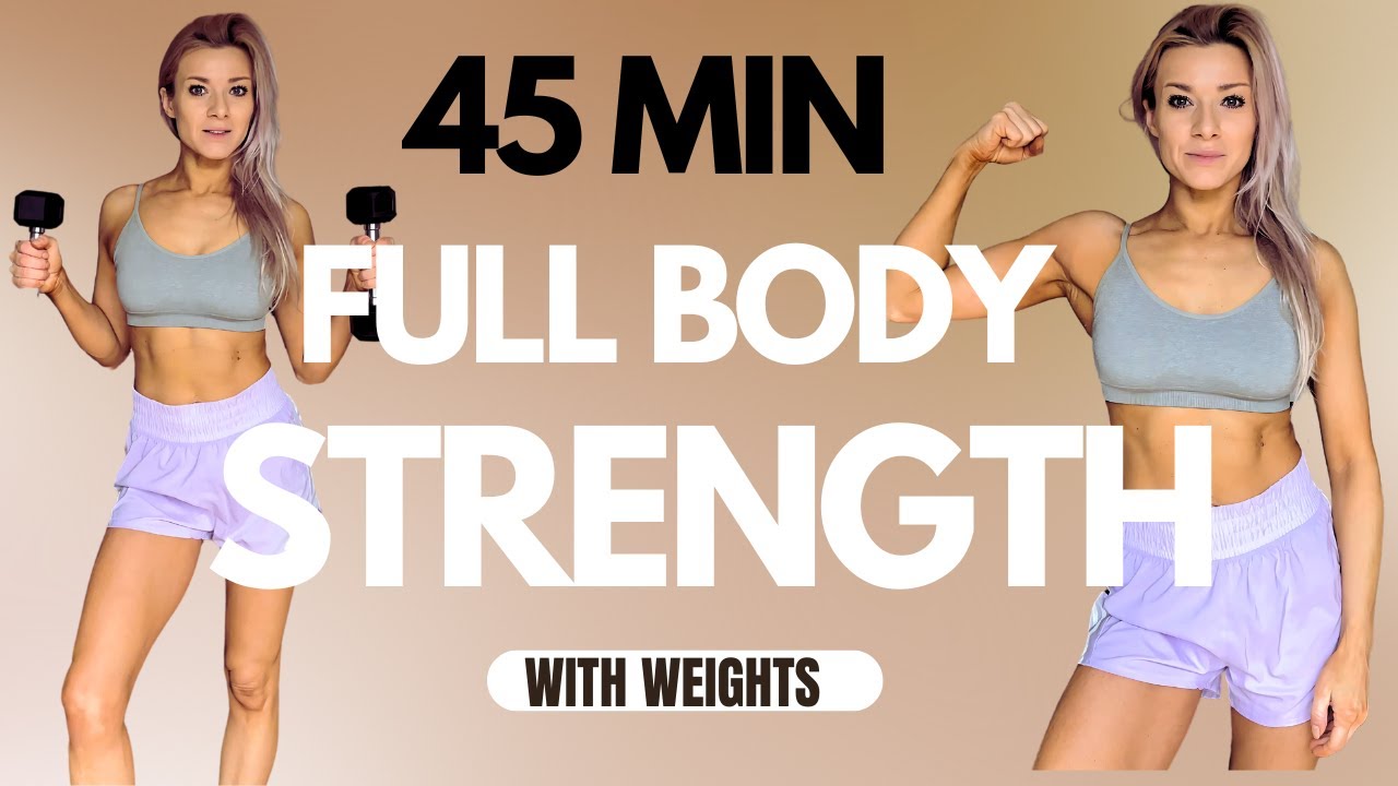 45 Min Full Body Strength Workout at Home | Dumbbells Only | No Jumping | Build Muscle Fast