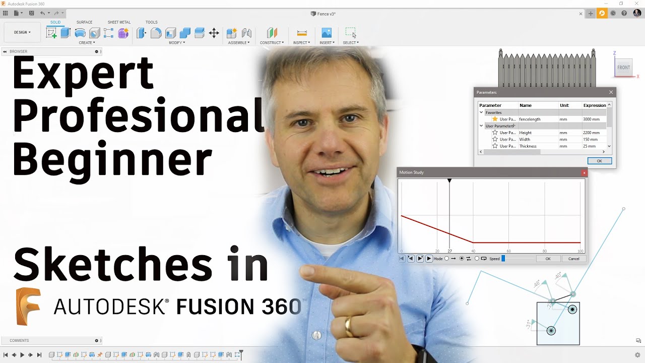 Учебное пособие по Fusion 360 — эскизы трёх уровней сложности | Сезон 3