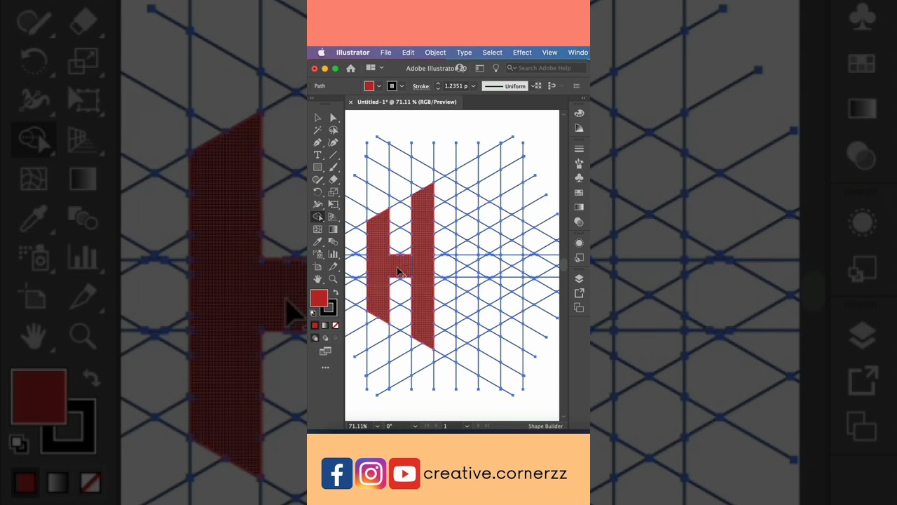 Letter H+D logo design in Adobe illustrator #graphicdesign #tipsandtricks #shorts