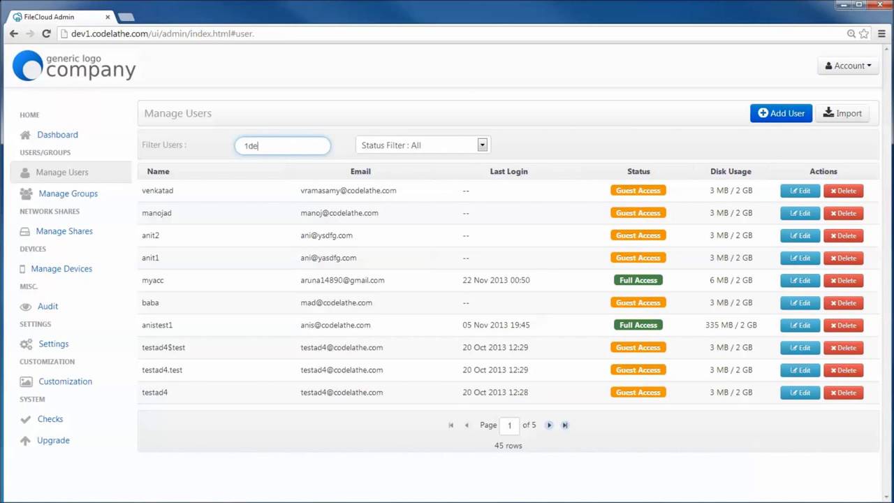 FileCloud Tutorials - Adding a User