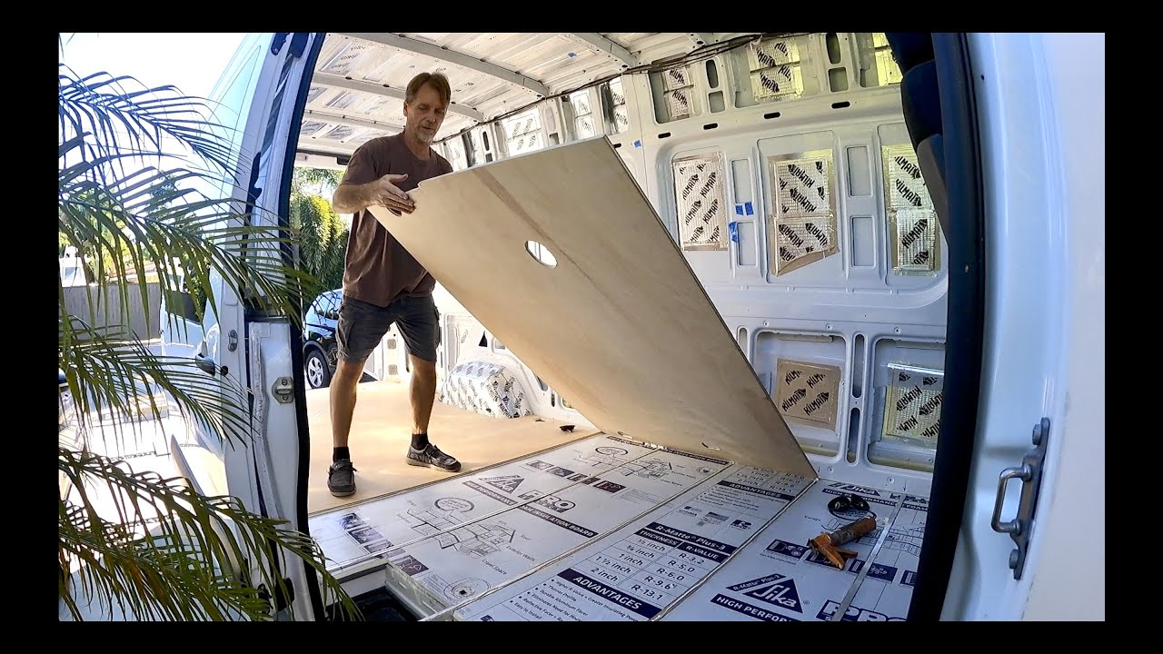 Installing the Sub-floor in our DIY Sprinter camper van conversion