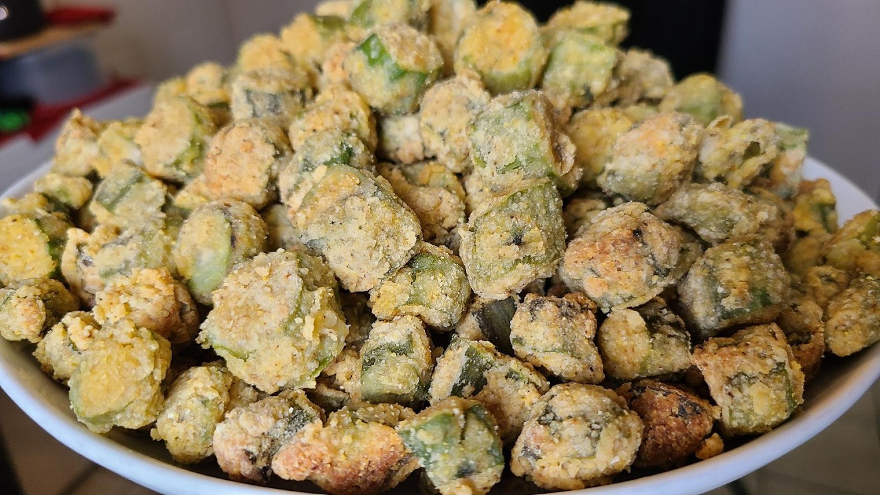 It's like fried okra but it's baked | Crispy Oven Baked Okra | Healthier alternative