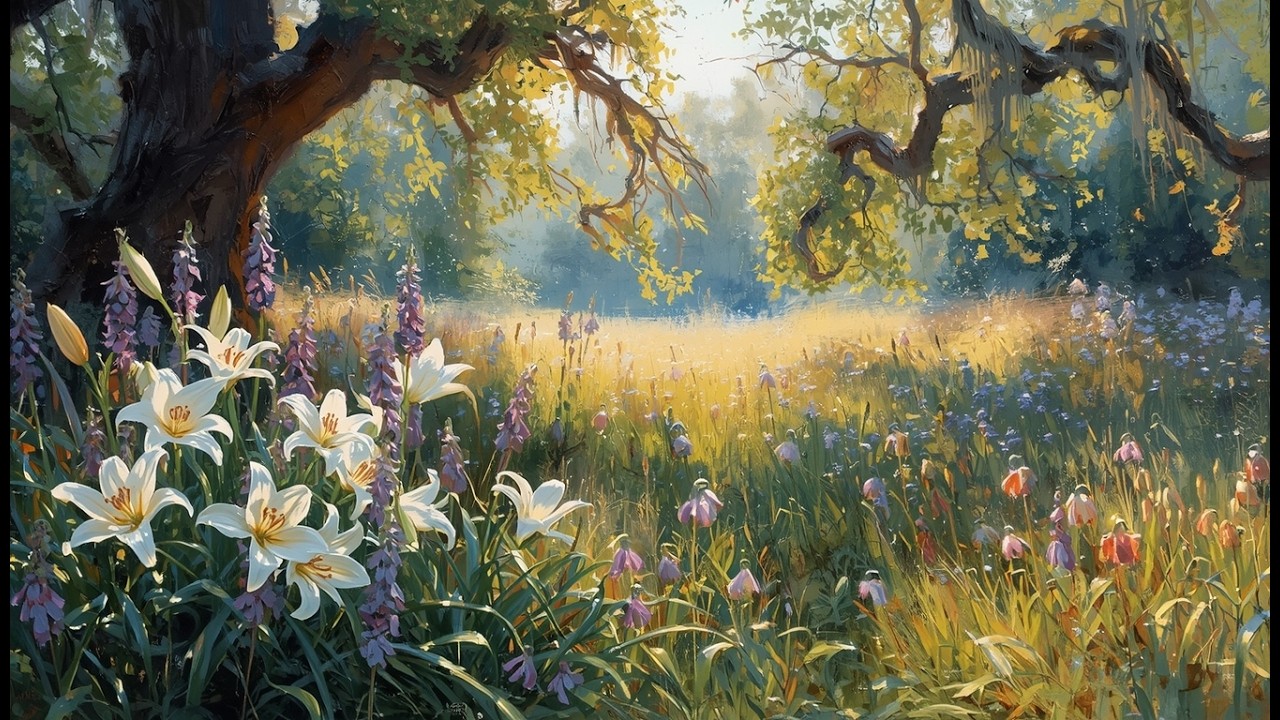 SPRING Season TV ART WALLPAPER SCREENSAVER BACKGROUND VINTAGE FRAMED TV OIL PAINTING Home Decor