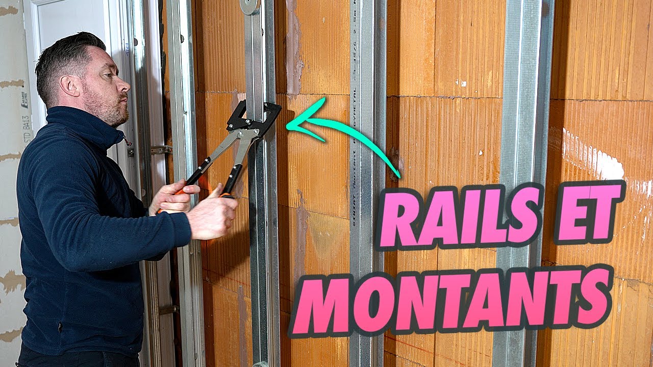 JE POSE LES RAILS ET MONTANTS POUR LE PLACO ! (Projet rénovation salle de bains - EP 11)