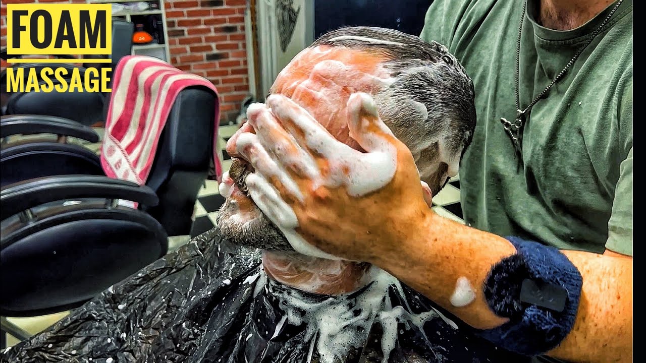 ASMR FOAM HEAD MASSAGE &bull; Turkish Barbershop sleep time