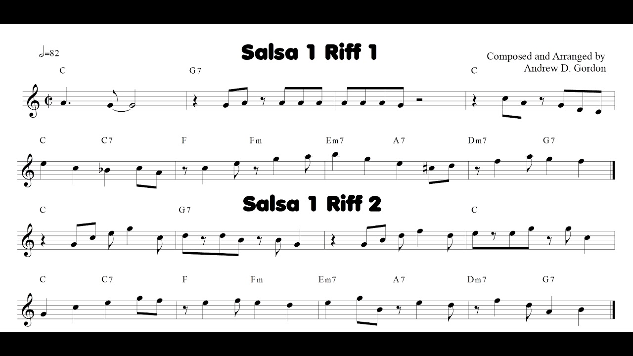 2 Salsa style Violin riffs from the book Latin Solo Series for Violin.