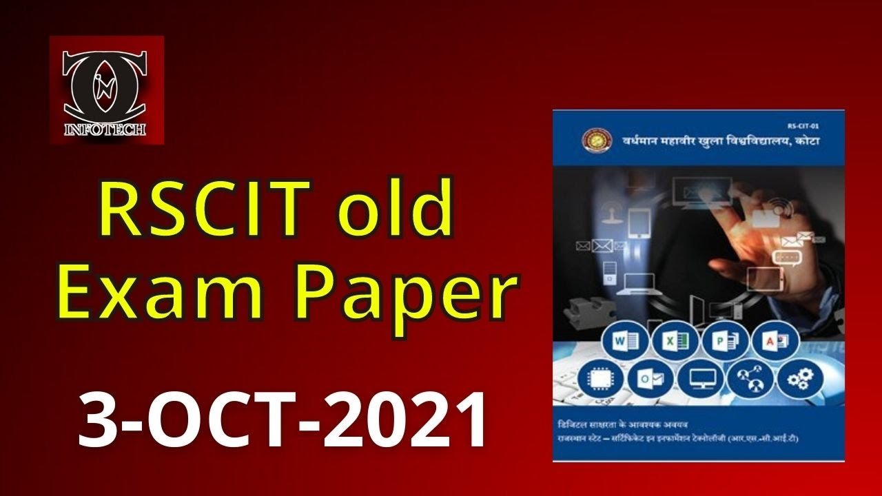 RSCIT old paper | 3 Oct 2021 | RSCIT Exam Paper