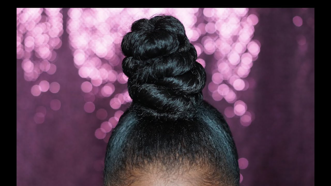 Twisted Ninja Bun on super short hair | SheemaJtv