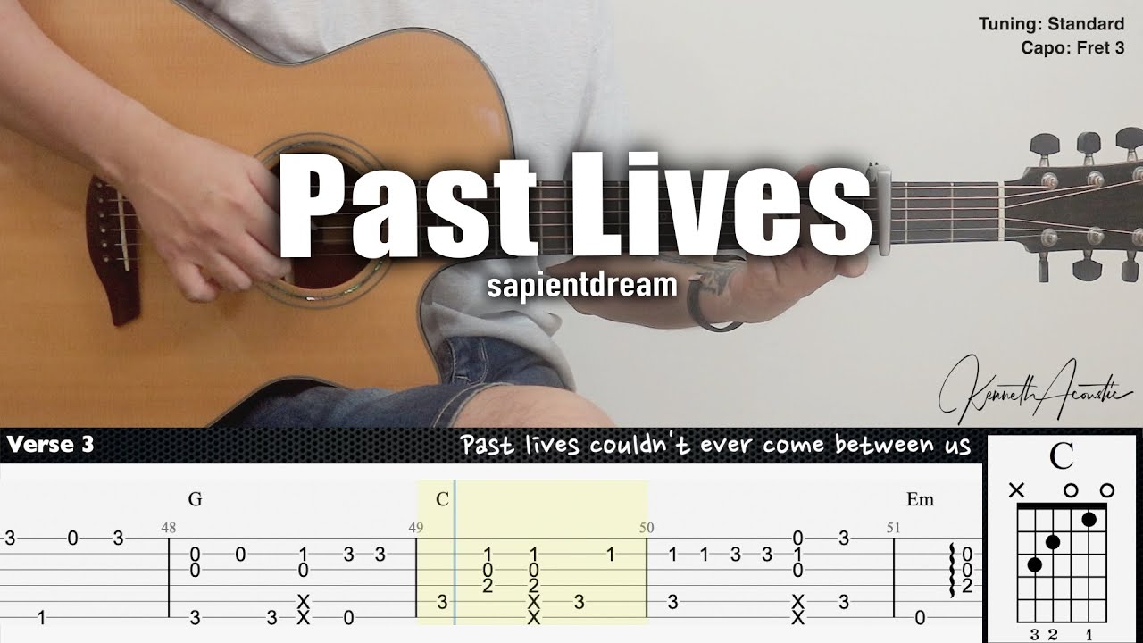 Past Lives - sapientdream | Fingerstyle Guitar | TAB + Chords + Lyrics