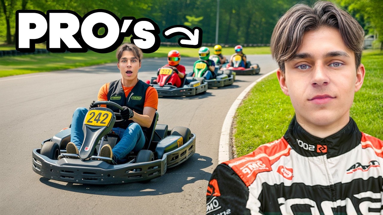 PRO DRIVER Goes UNDERCOVER in AMATEUR KART Race!