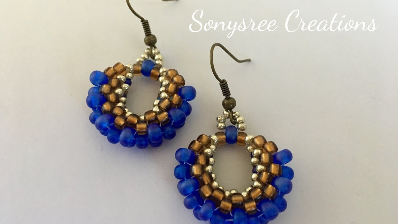 How to make peyote hoop earrings 3D earrings